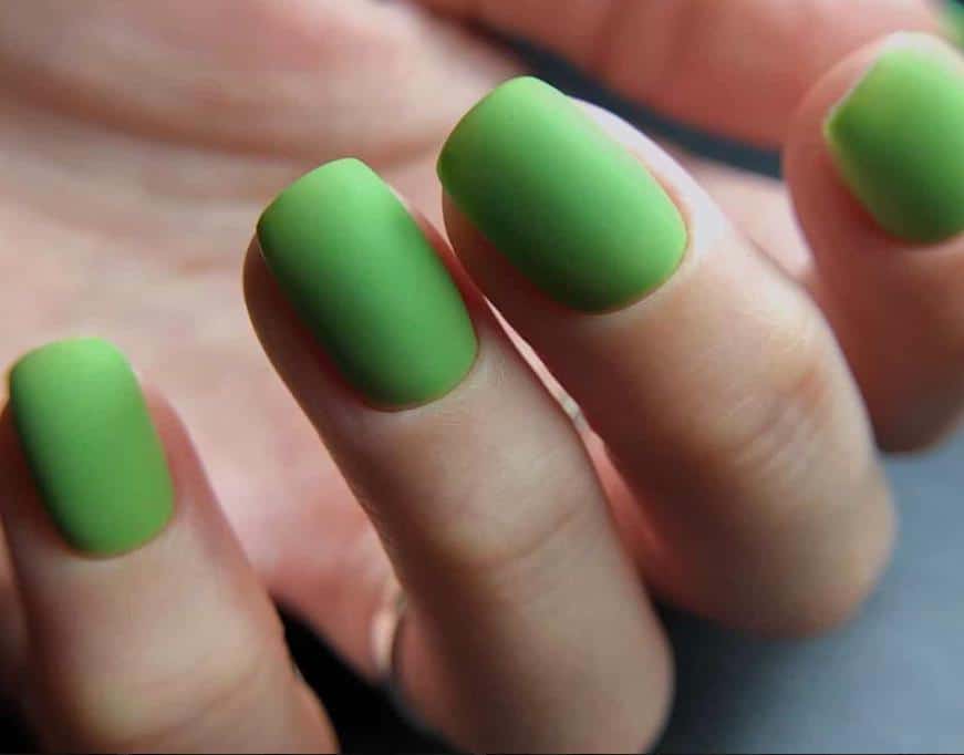 A woman following nail art trends.