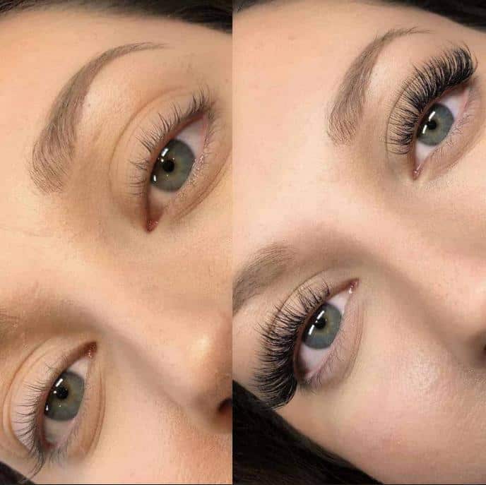 A woman with volume lash extensions in Oakville, ON.