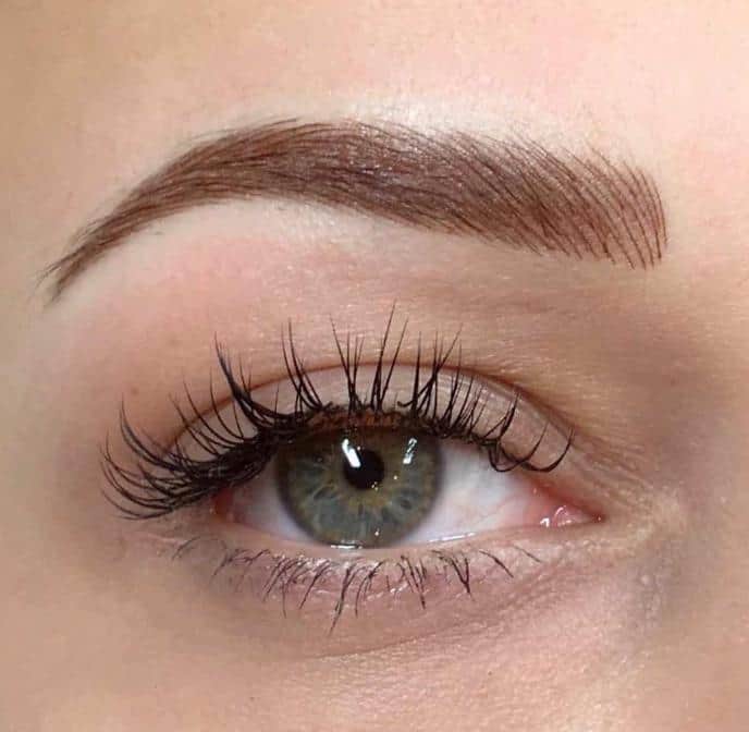 A woman after getting microblading in Oakville, ON.