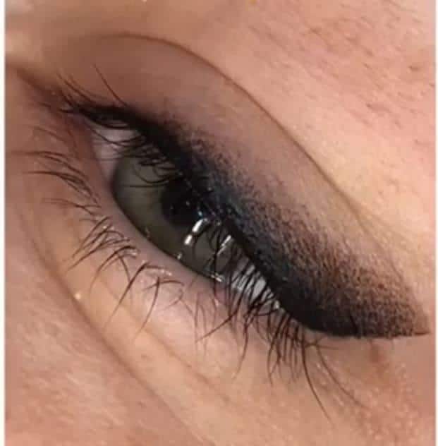 A close-up of a soft-shaded eyeliner style on almond-shaped eyes