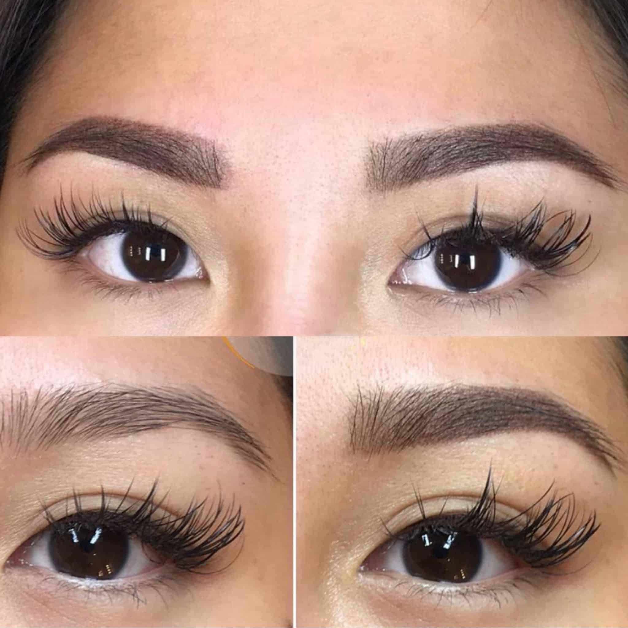 A close-up of powdered ombre eyebrows in Oakville, showcasing the soft gradient effect.