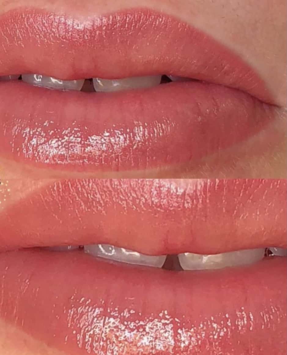 lip blushing oakville glossy pink lips