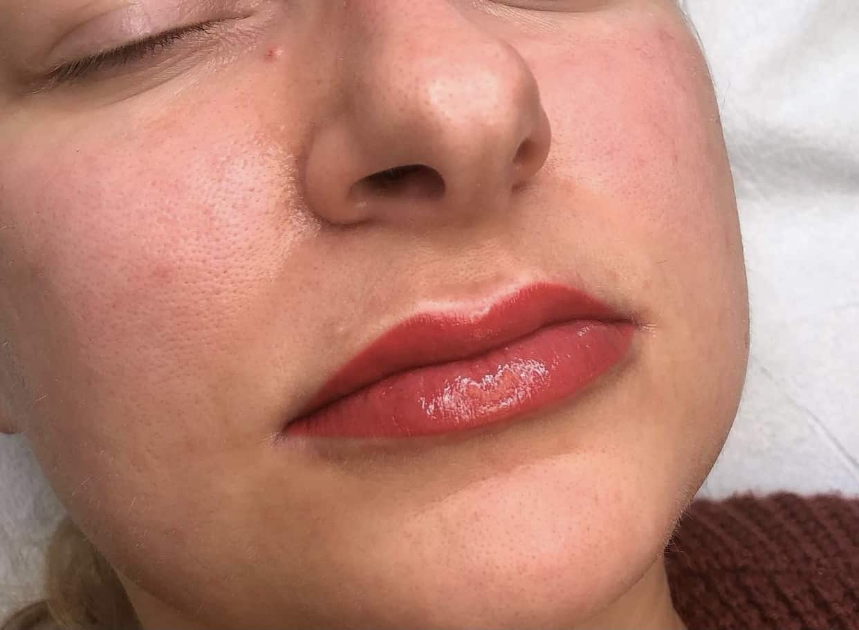 lip blushing oakville soft red lips
