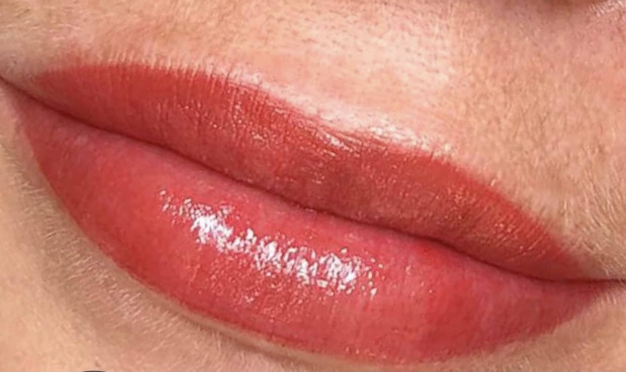 lip blushing oakville vibrant red lip tint result