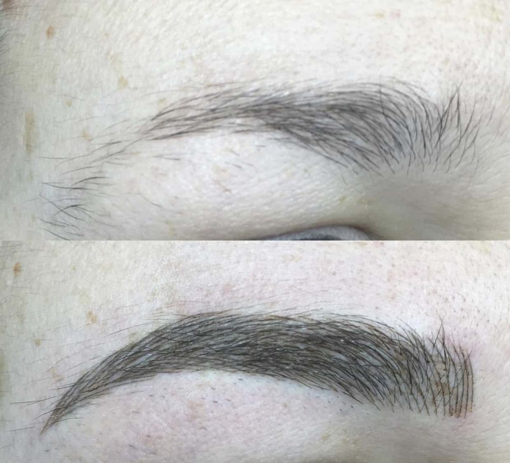 before and after of microblading and nano brows oakville
